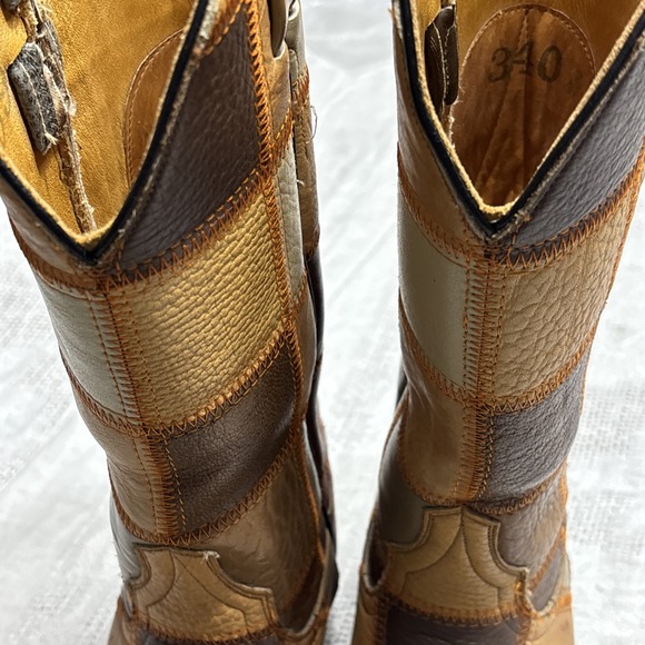 Women's Laramie Custom Made 1960s Vintage Patchwork Cowboy Boots Sz 6 - Picture 4 of 16